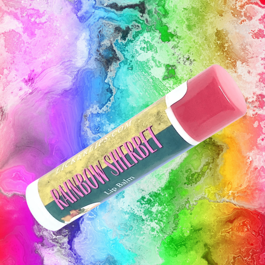 Rainbow sherbet lip balm