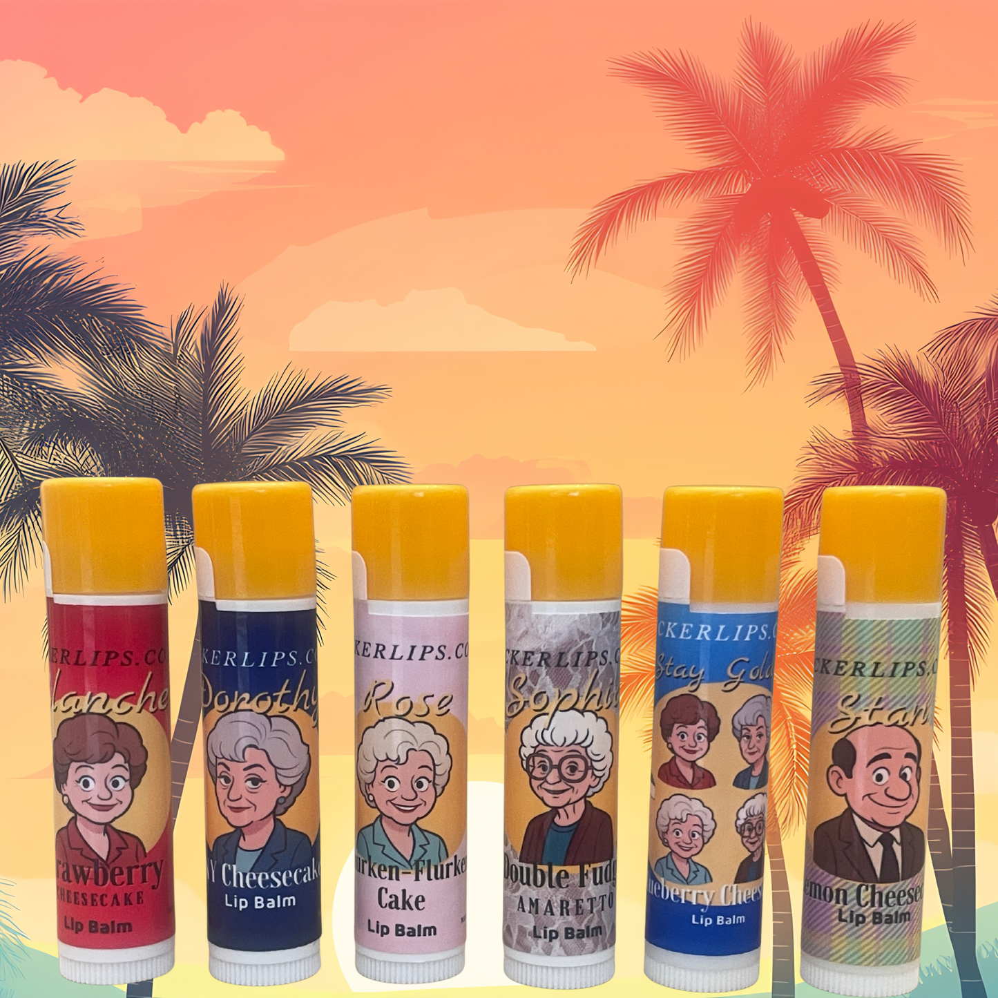 Golden Girls Lip Balm Six Pack - Cheesecake Flavors - 6 tubes