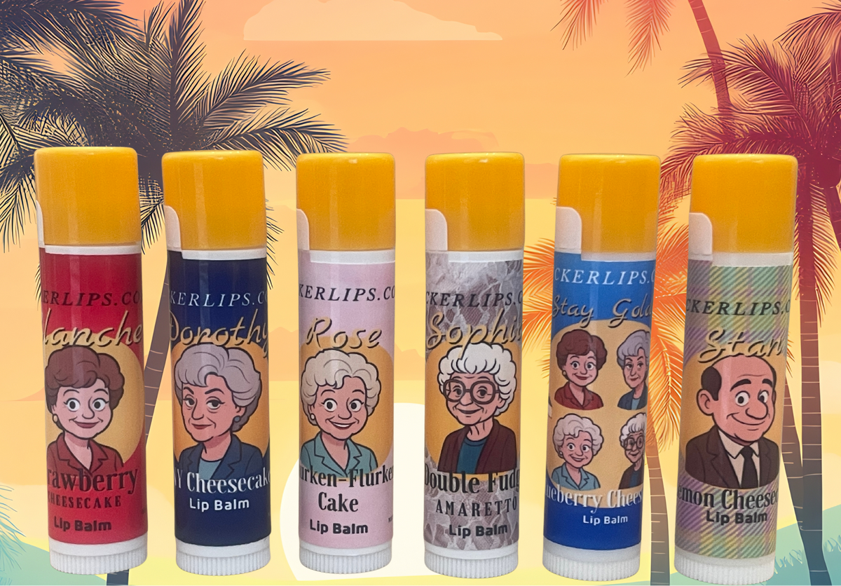 #Lick 'er Lips Lip Balm#Golden Girls Lip Balm Six Pack - Cheesecake Flavors - 6 tubes