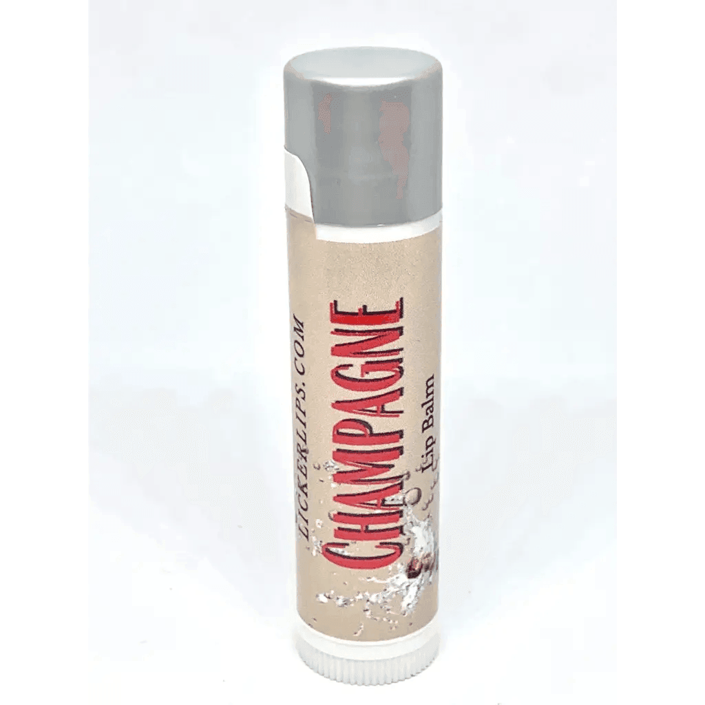 Natural nut free lip balm - Lick 'er Lips Lip BalmChampagne Lip Balm - Handmade Cocktail Inspired Lip Care