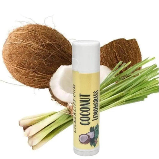 #Natural nut free lip balm# - #Lick 'er Lips Lip Balm#Coconut Lemongrass Lip Balm