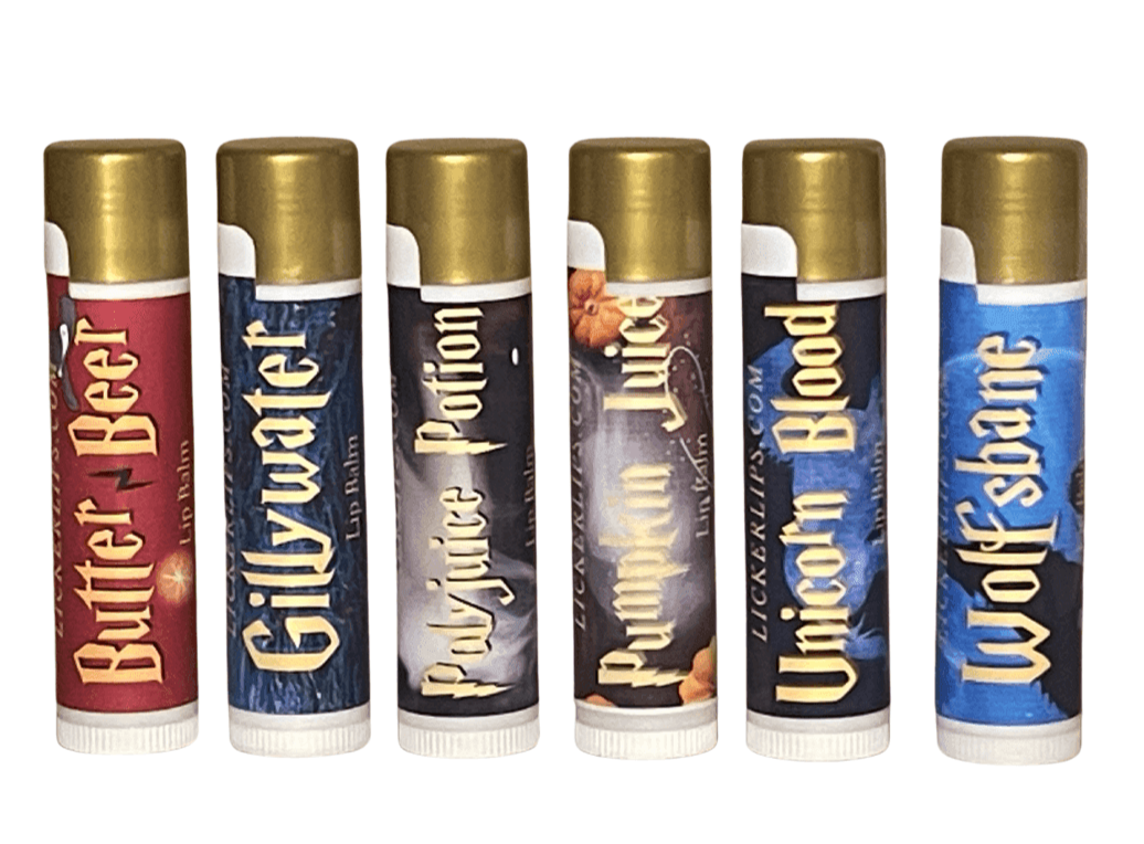 #Natural nut free lip balm# - #Lick 'er Lips Lip Balm#Harry Potter Theme Lip Balm Set - 6 tubes