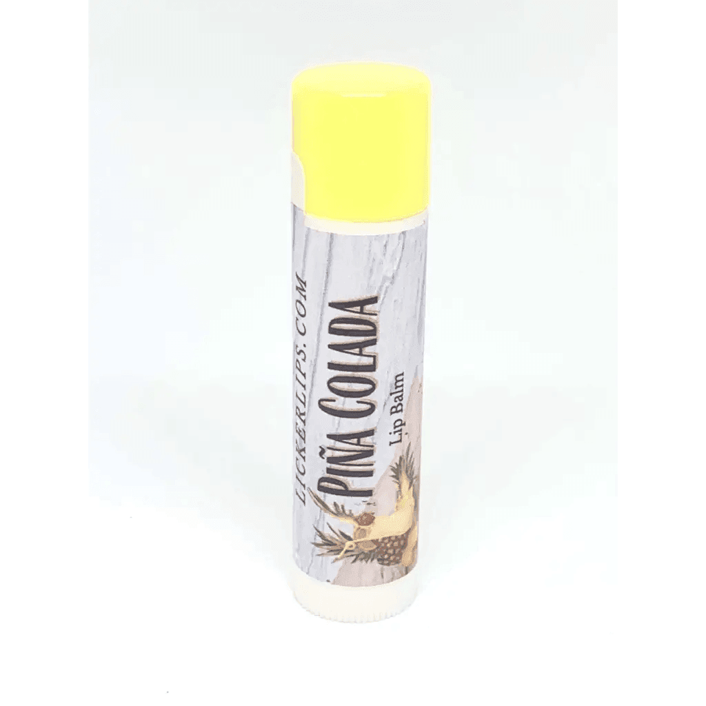 Natural nut free lip balm - Lick 'er Lips Lip BalmPiña Colada Lip Balm - Handcrafted Cocktail Inspired Lip Care