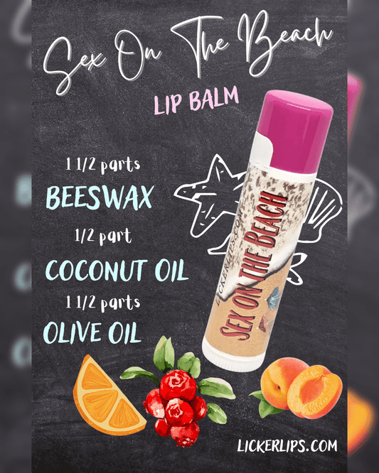 #Natural nut free lip balm# - #Lick 'er Lips Lip Balm#Sex on the Beach Lip Balm