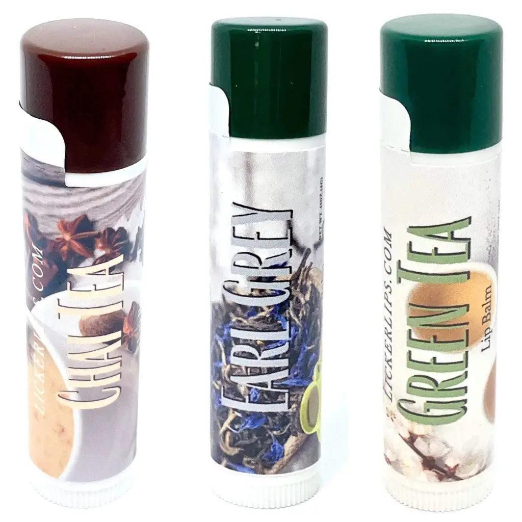 Natural nut free lip balm - Lick 'er Lips Lip BalmTea Time Lip Balm Pack – Hydration with a Sip of Elegance