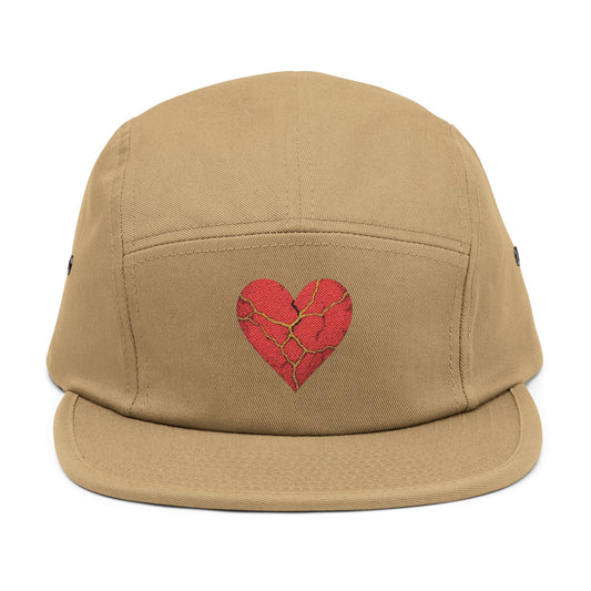 Embroidered Kintsugi 5 Panel Cap, Casual Hat, Cool Summer Accessory, Trendy Streetwear