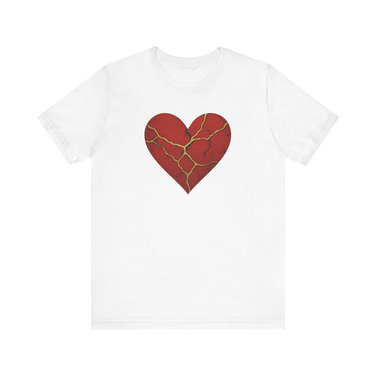 Heartbreak Kintsugi Tee | Unisex Jersey Short Sleeve Shirt, Self-Care Apparel, Emotional Healing Fashion, Casual