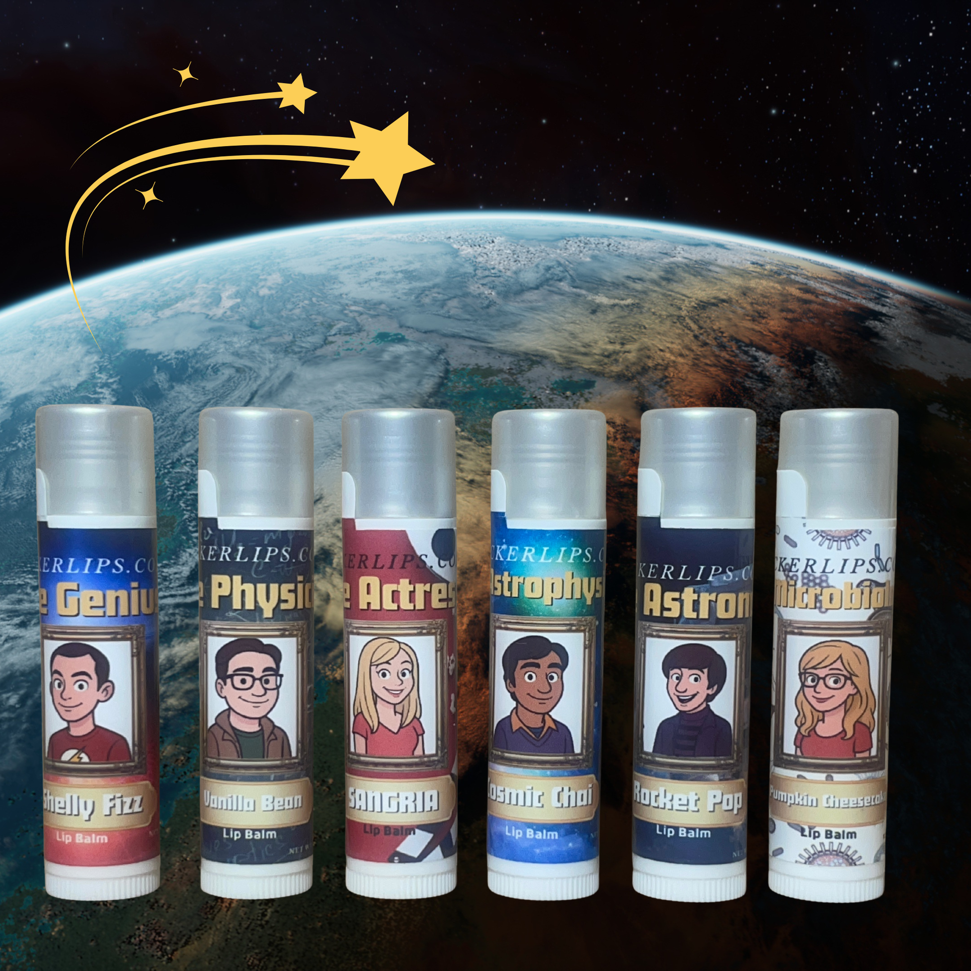 Big Bang Theory Inspired Lip Balm Set – 6 Flavor Collection