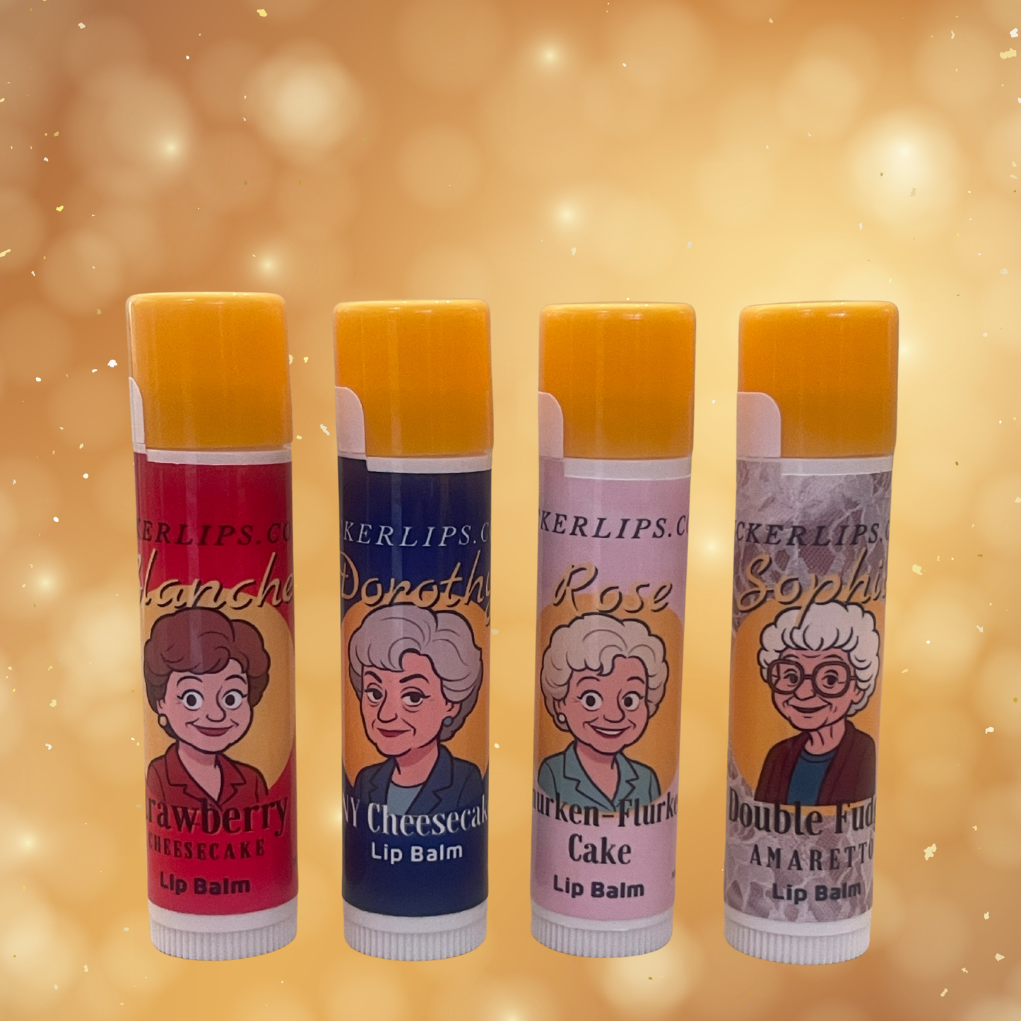 Golden Girls Lip Balm Pack - Cheesecake Flavors - 4 tubes