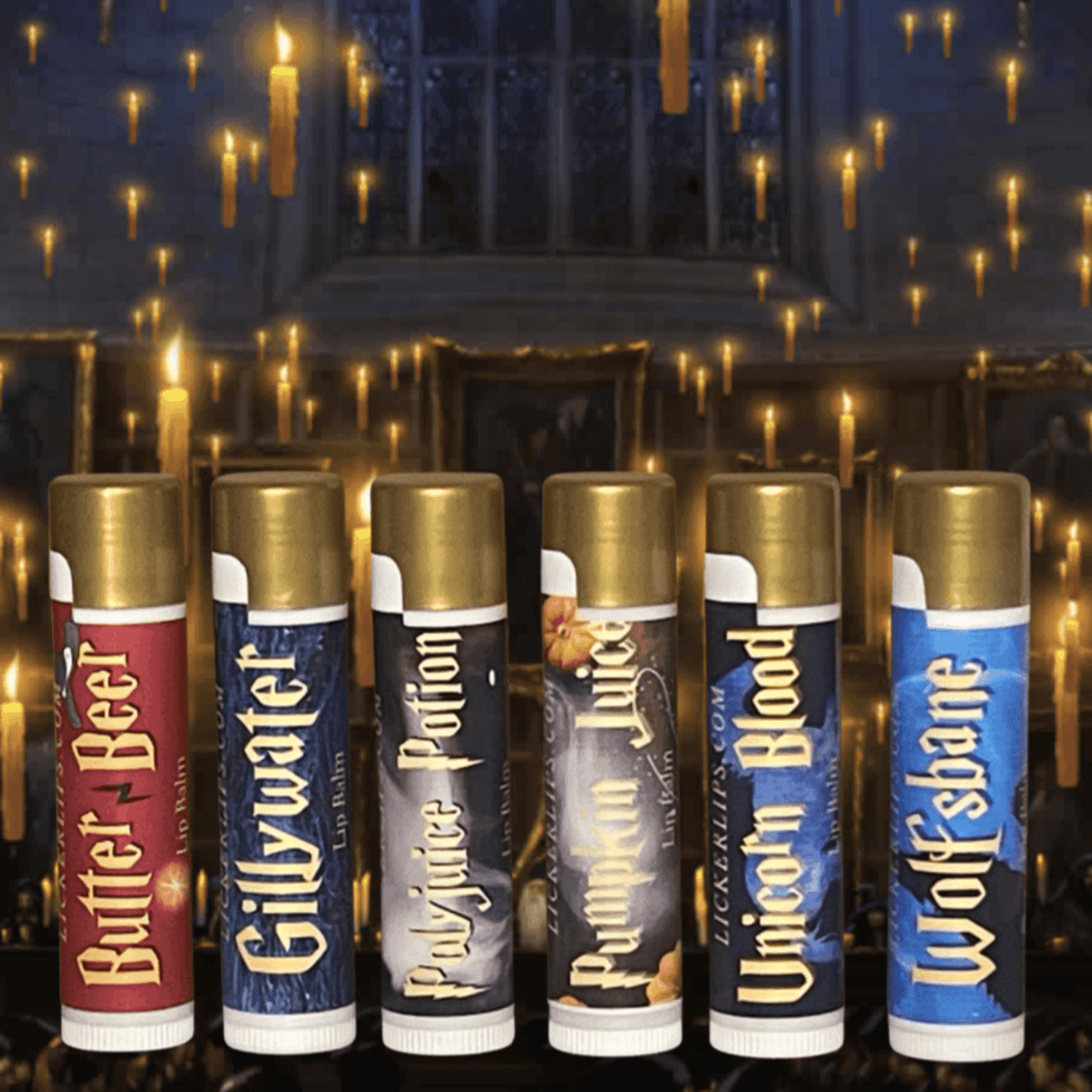 Natural nut free lip balm - Lick 'er Lips Lip BalmHP Boy Wizard Theme Lip Balm Set - 6 tubes
