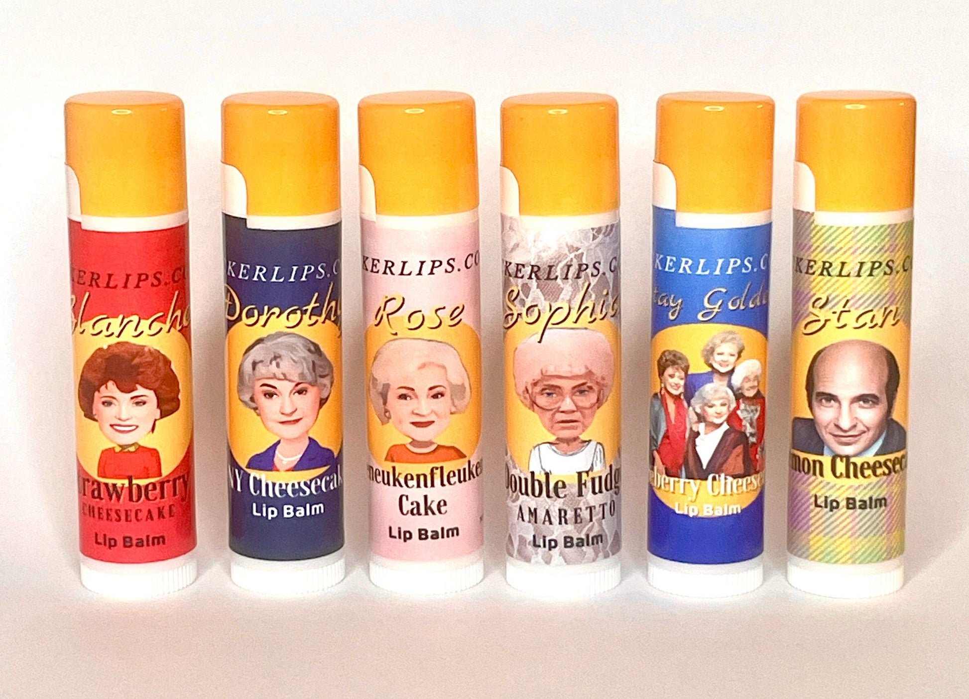 Golden Girls Lip Balm Six Pack - Cheesecake Flavors - 6 tubes - Lickerlips Lip Balms