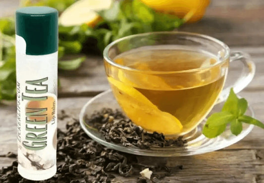 Natural nut free lip balm - Lick 'er Lips Lip BalmGreen Tea Lip Balm - All Natural Handmade Lip Care