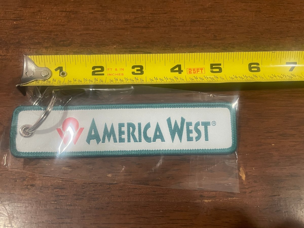 Lick 'er Lips Lip BalmAmerica West Airlines Keychain Set 2-Piece | Retro Airline Keychains | Aviation Collectible Gift