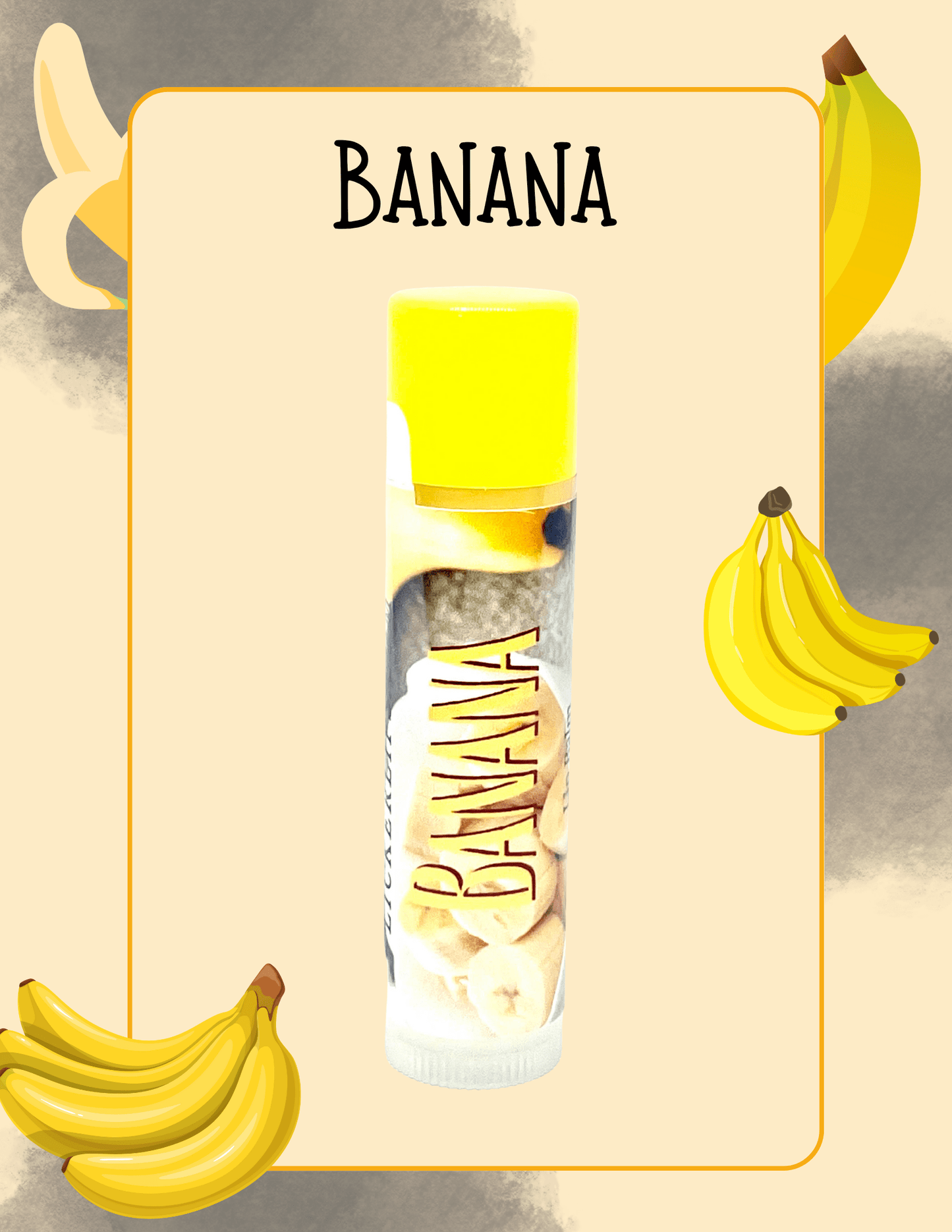 Natural nut free lip balm - Lick 'er Lips Lip BalmBanana Lip Balm - All Natural Handmade Lip Care