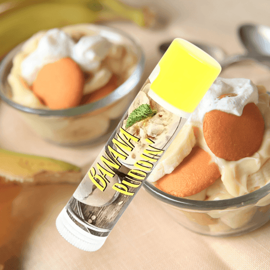 Natural nut free lip balm - Lick 'er Lips Lip BalmBanana Pudding Lip Balm - Indulge Your Lips in Sweet, Creamy Goodness!