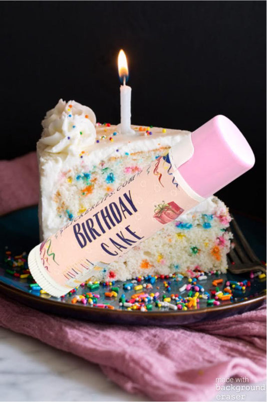 Natural nut free lip balm - Lick 'er Lips Lip BalmBirthday Cake Lip Balm - Naturally Sweetened Lip Care
