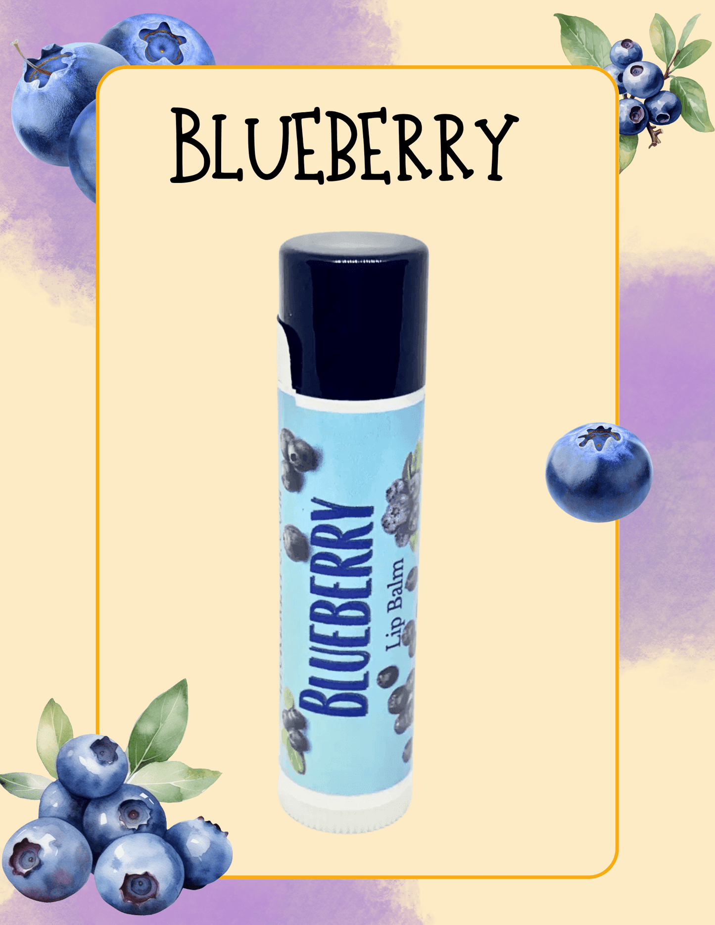 Natural nut free lip balm - Lick 'er Lips Lip BalmBlueberry Lip Balm - Moisturizing Lip Care