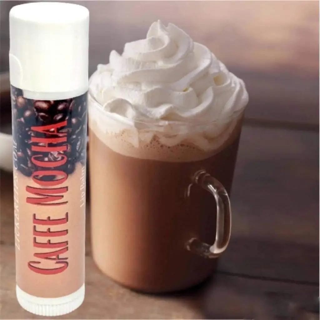 Natural nut free lip balm - Lick 'er Lips Lip BalmCaffe Mocha Lip Balm - Naturally Sweetened Lip Care
