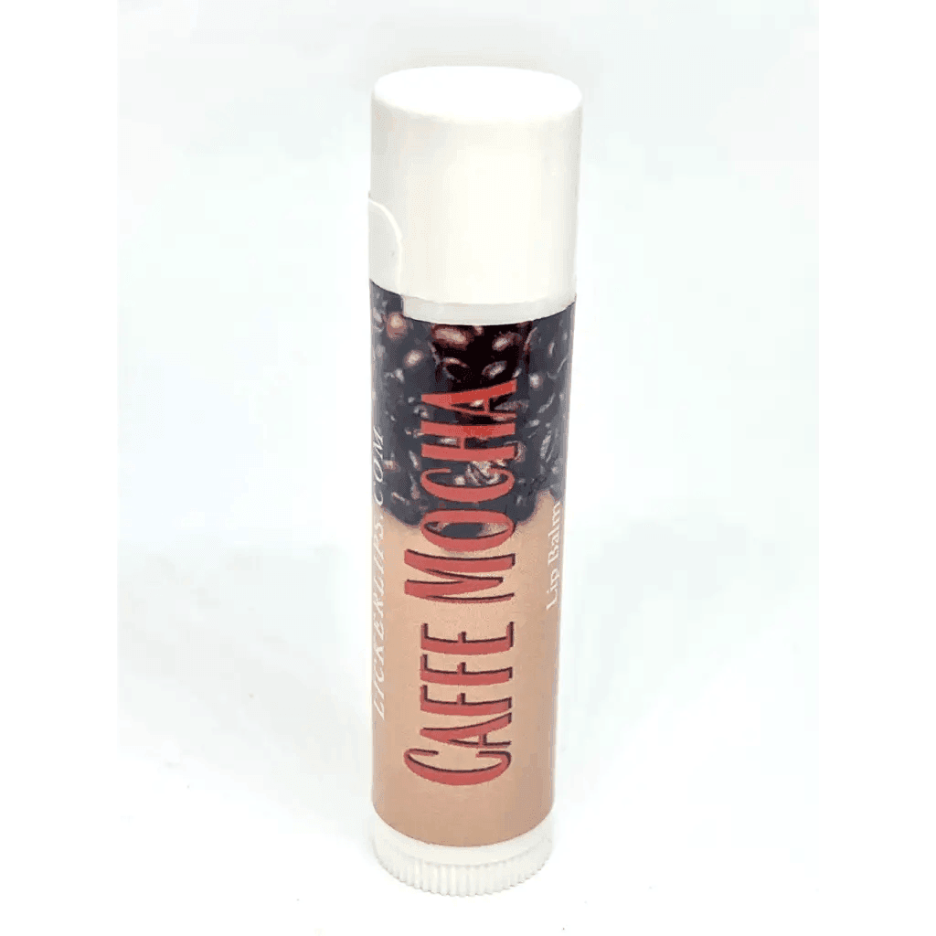 Natural nut free lip balm - Lick 'er Lips Lip BalmCaffe Mocha Lip Balm - Naturally Sweetened Lip Care