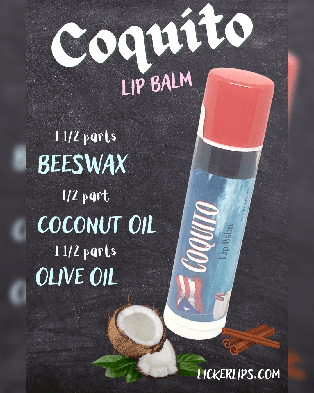 #Natural nut free lip balm# - #Lick 'er Lips Lip Balm#Coquito Lip Balm