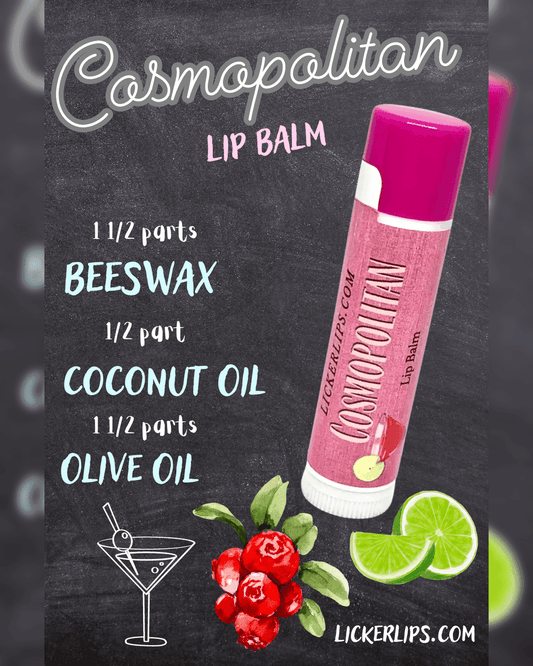 Natural nut free lip balm - Lick 'er Lips Lip BalmCosmopolitan Lip Balm - Handcrafted Cocktail Inspired Lip Care