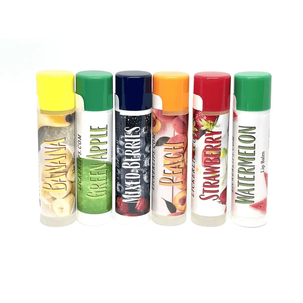 Natural nut free lip balm - Lick 'er Lips Lip BalmFarmer’s Market Lip Balm 6 - Pack – Fresh, Fruity, and Naturally Sweet