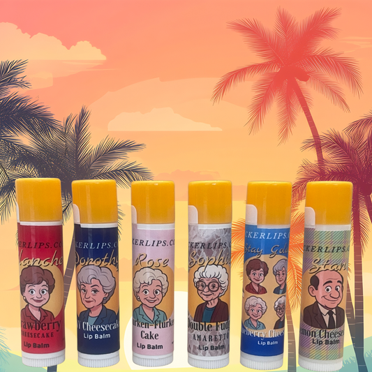 #Lick 'er Lips Lip Balm#Golden Girls Lip Balm Six Pack - Cheesecake Flavors - 6 tubes