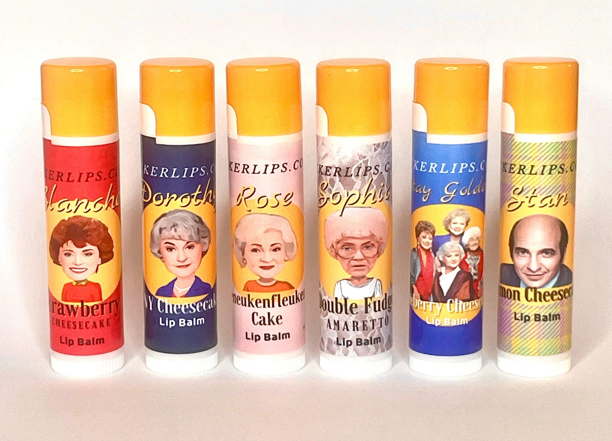 #Natural nut free lip balm# - #Lick 'er Lips Lip Balm#Golden Girls Lip Balm Six Pack - Cheesecake Flavors - 6 tubes