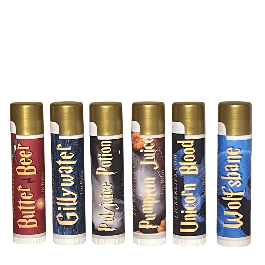 #Natural nut free lip balm# - #Lick 'er Lips Lip Balm#Harry Potter Theme Lip Balm Set - 6 tubes