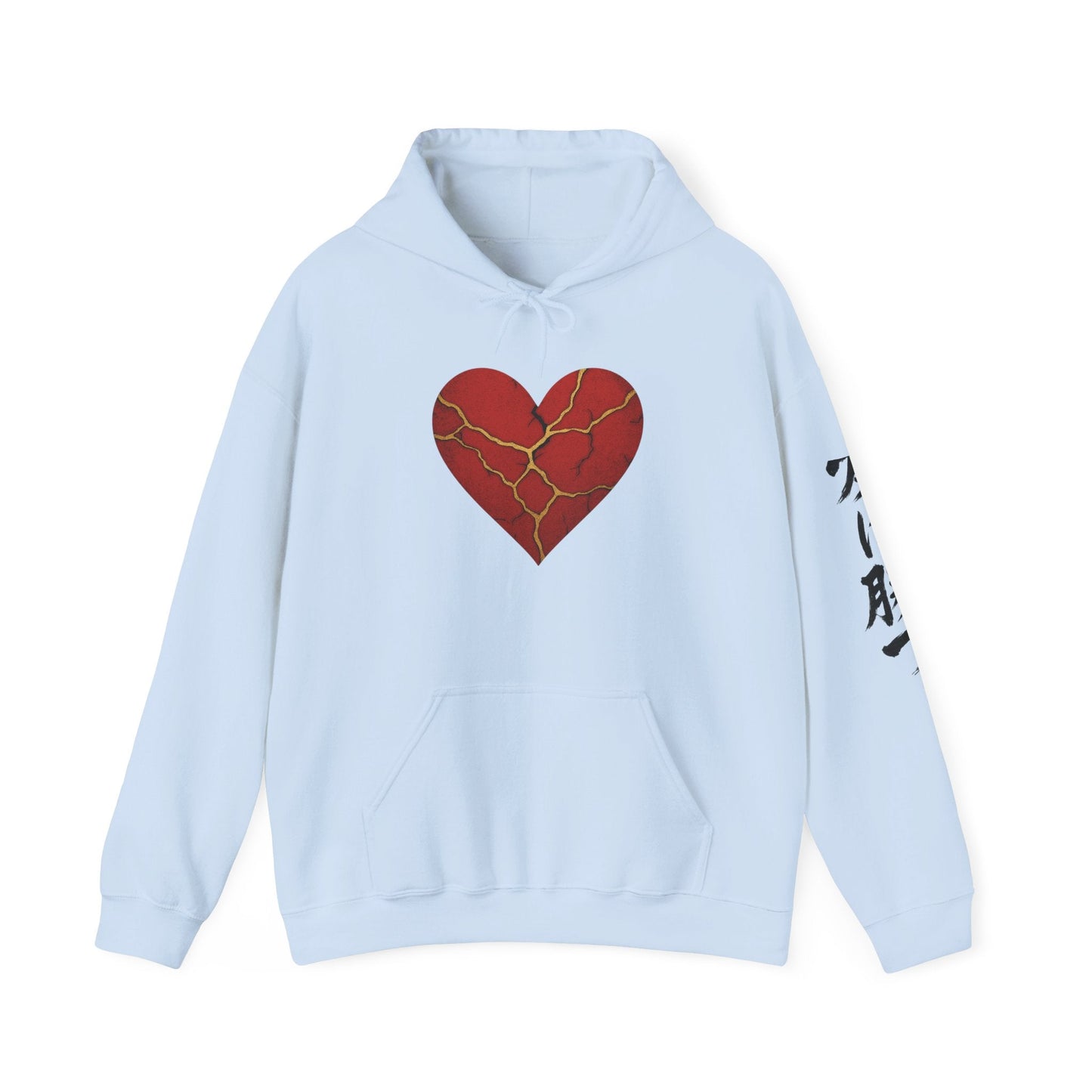 Kintsugi Heart Hoodie, Unisex Heavy Blend Sweatshirt, Casual Streetwear, Comfort Wear for Self-Love