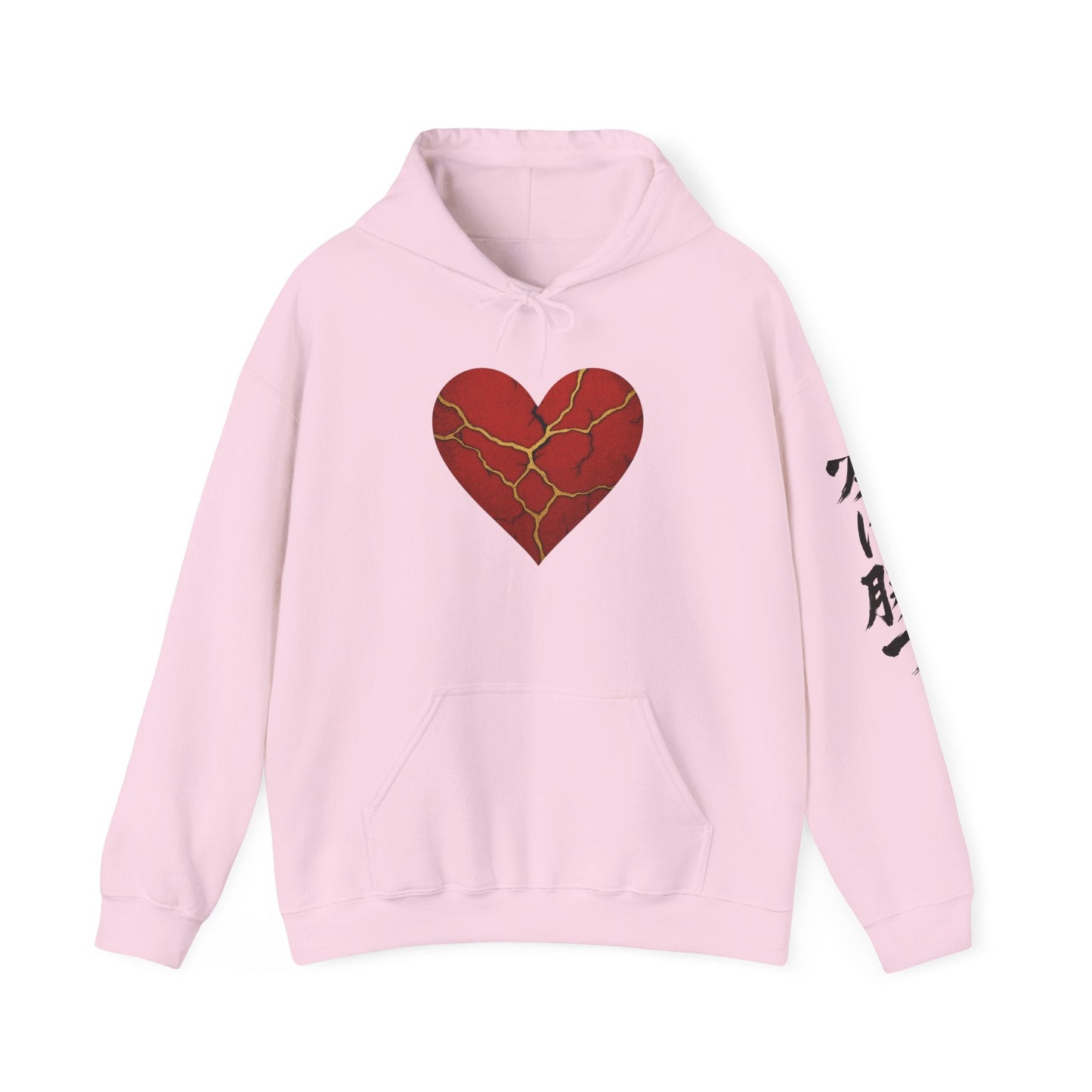 Kintsugi Heart Hoodie, Unisex Heavy Blend Sweatshirt, Casual Streetwear, Comfort Wear for Self-Love