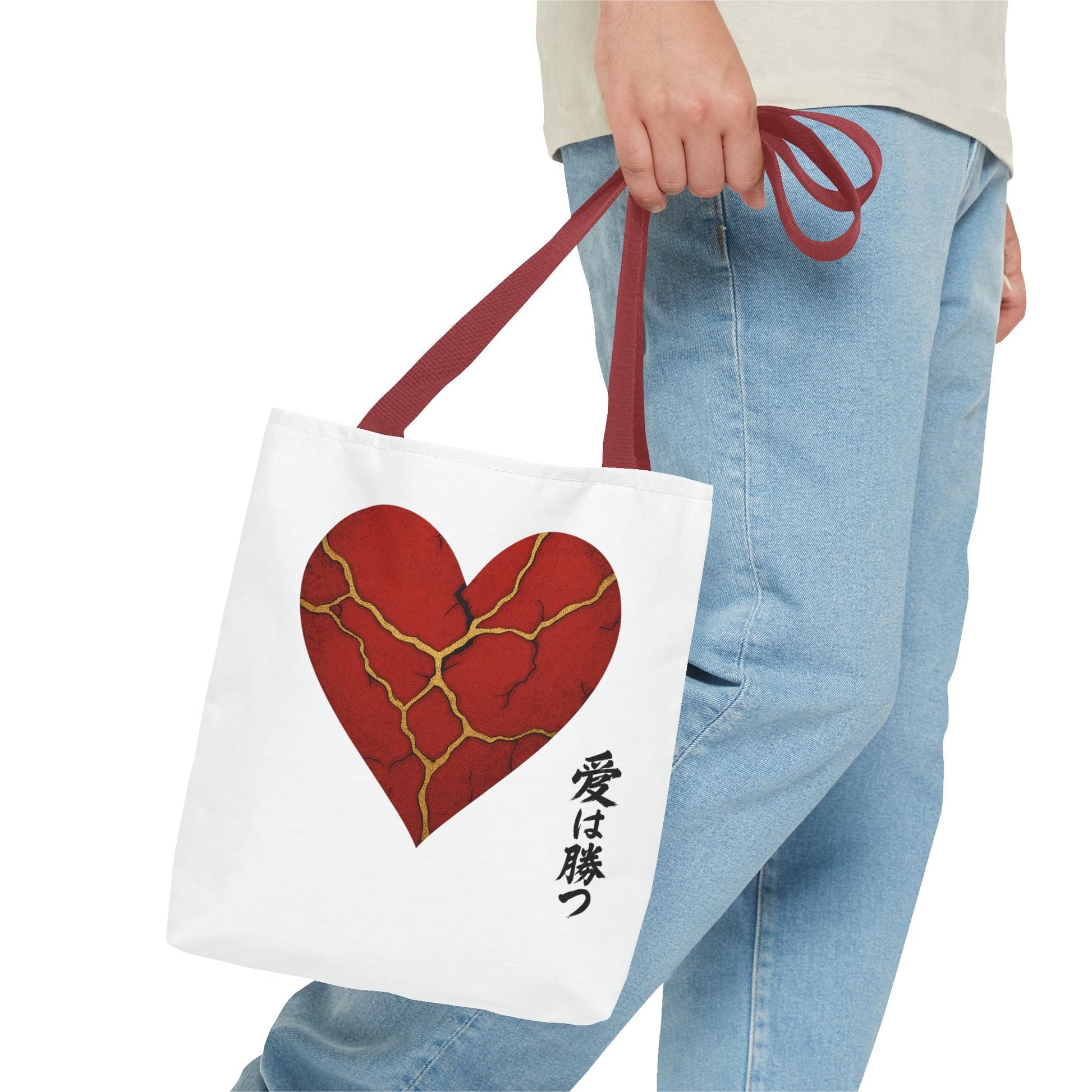 Kintsugi Heart Tote Bag - Stylish Carryall for Love Enthusiasts, Perfect for Gifts, ShoppingBagsBags