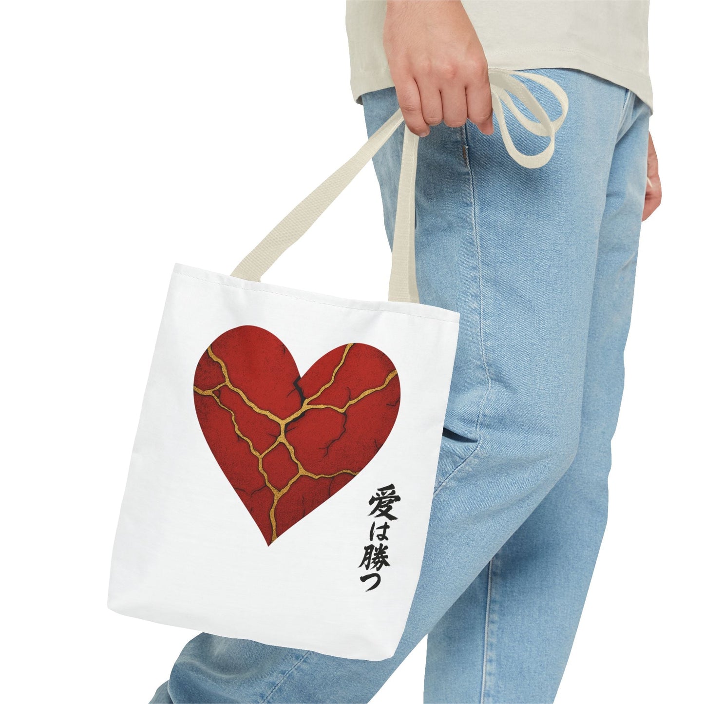 Kintsugi Heart Tote Bag - Stylish Carryall for Love Enthusiasts, Perfect for Gifts, ShoppingBagsBags