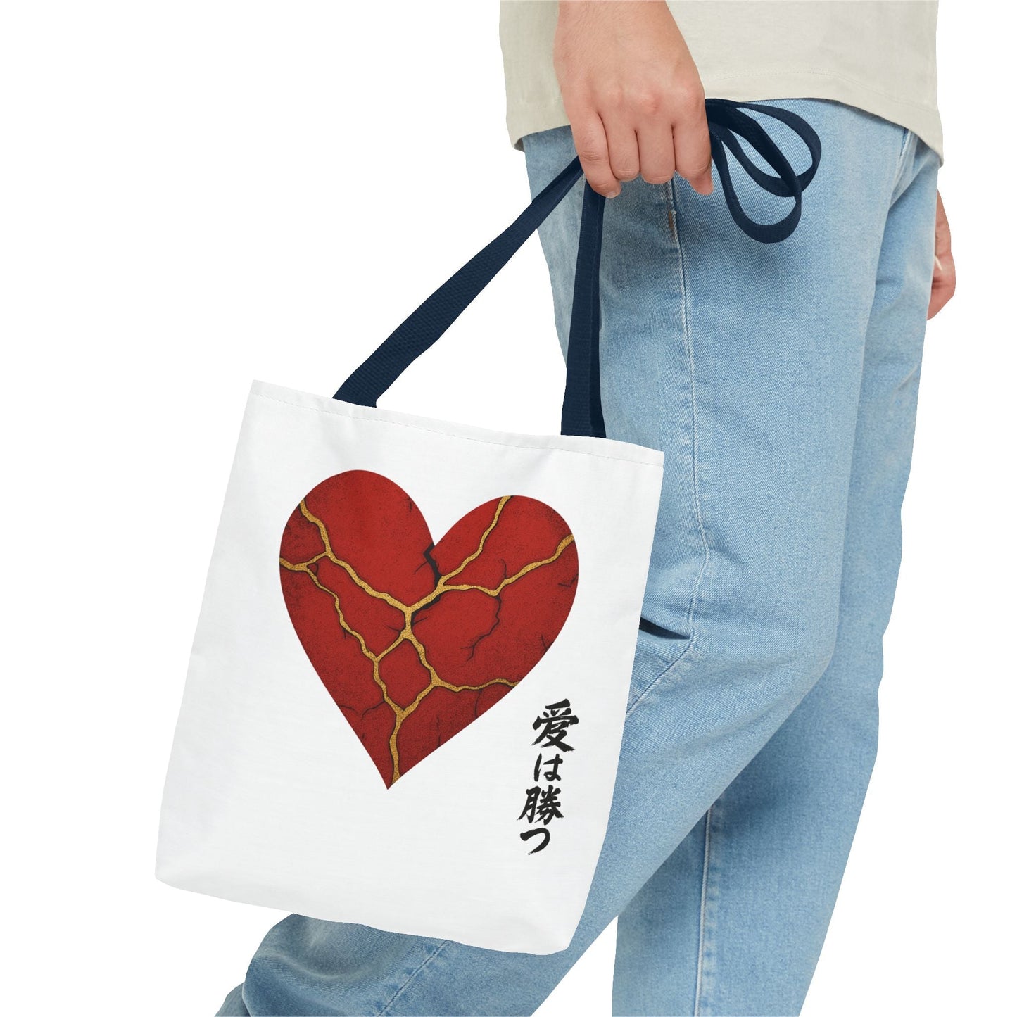 Kintsugi Heart Tote Bag - Stylish Carryall for Love Enthusiasts, Perfect for Gifts, ShoppingBagsBags