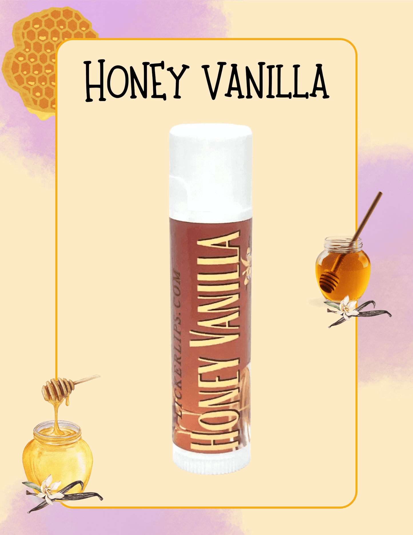 Natural nut free lip balm - Lick 'er Lips Lip BalmHoney Vanilla Lip Balm - Hydrating & Natural Lip Care