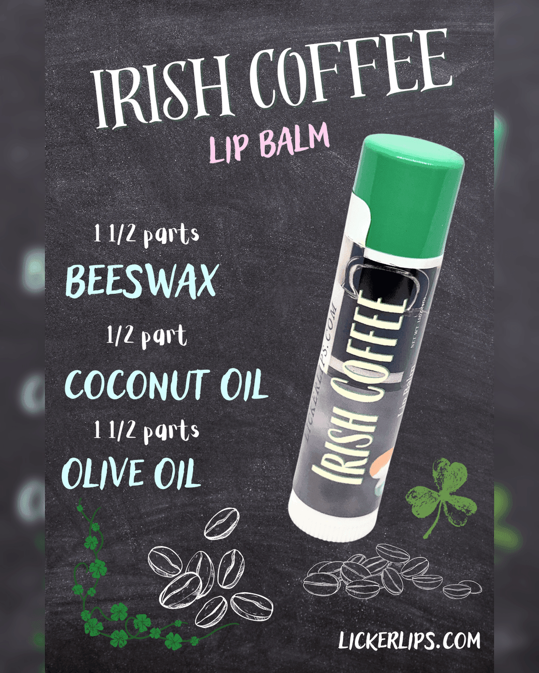 Natural nut free lip balm - Lick 'er Lips Lip BalmIrish Coffee Lip Balm - Coffee Flavor Lip Care