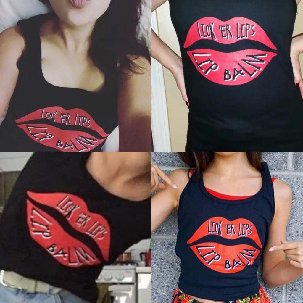 Natural nut free lip balm - Lick 'er Lips Lip BalmLickerlips Black Tank Top