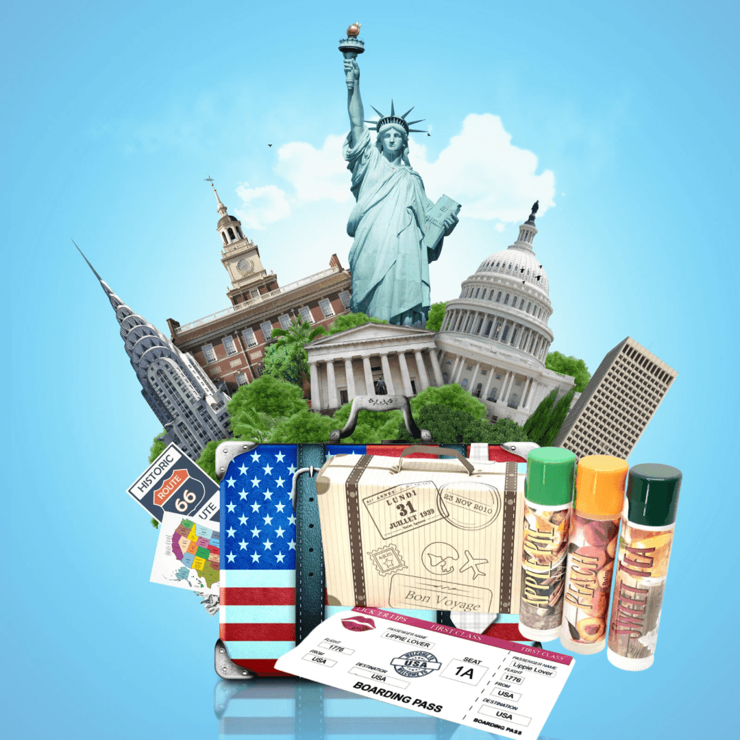 Lickerlips Lip Balm Passports | Country Flavor Themes - Naturally Sweetned