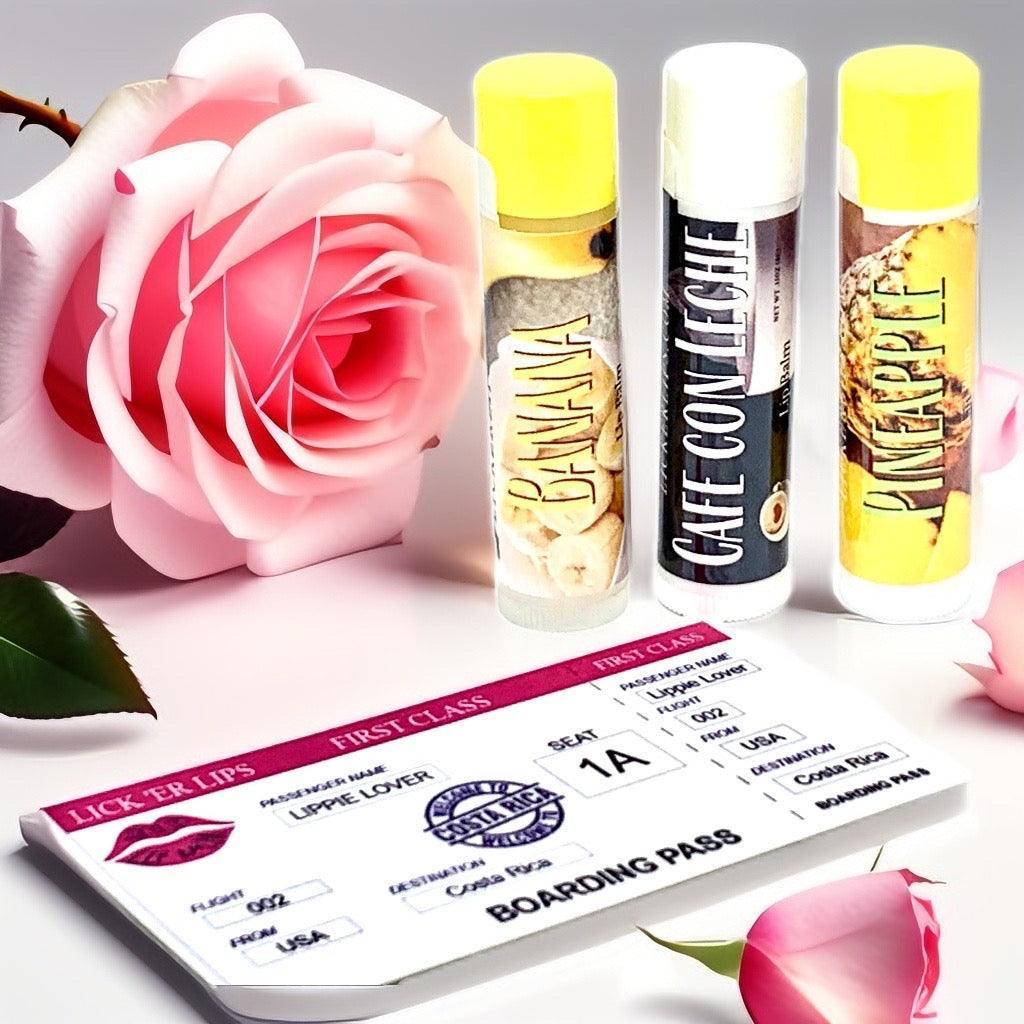 Lickerlips Lip Balm Passports | Country Flavor Themes - Naturally Sweetned