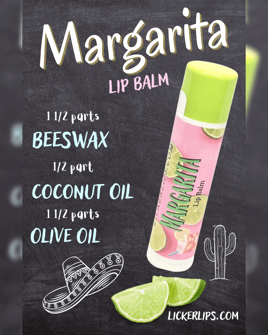 Natural nut free lip balm - Lick 'er Lips Lip BalmMargarita Lip Balm - Handcrafted Cocktail Inspired Lip Care