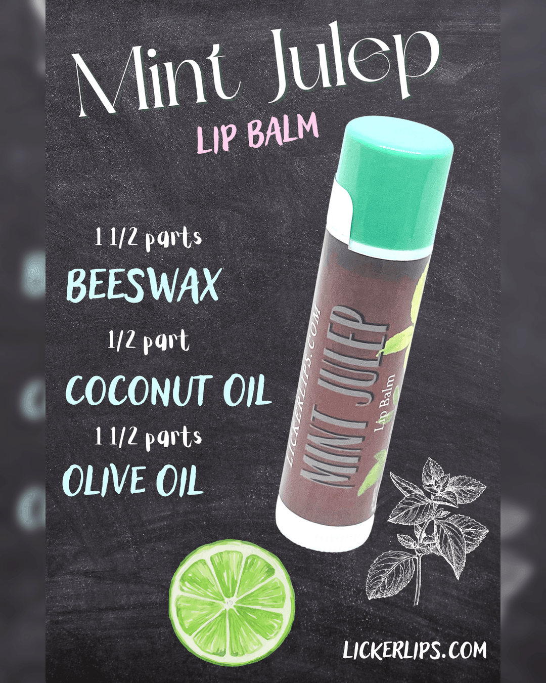 #Natural nut free lip balm# - #Lick 'er Lips Lip Balm#Mint Julep