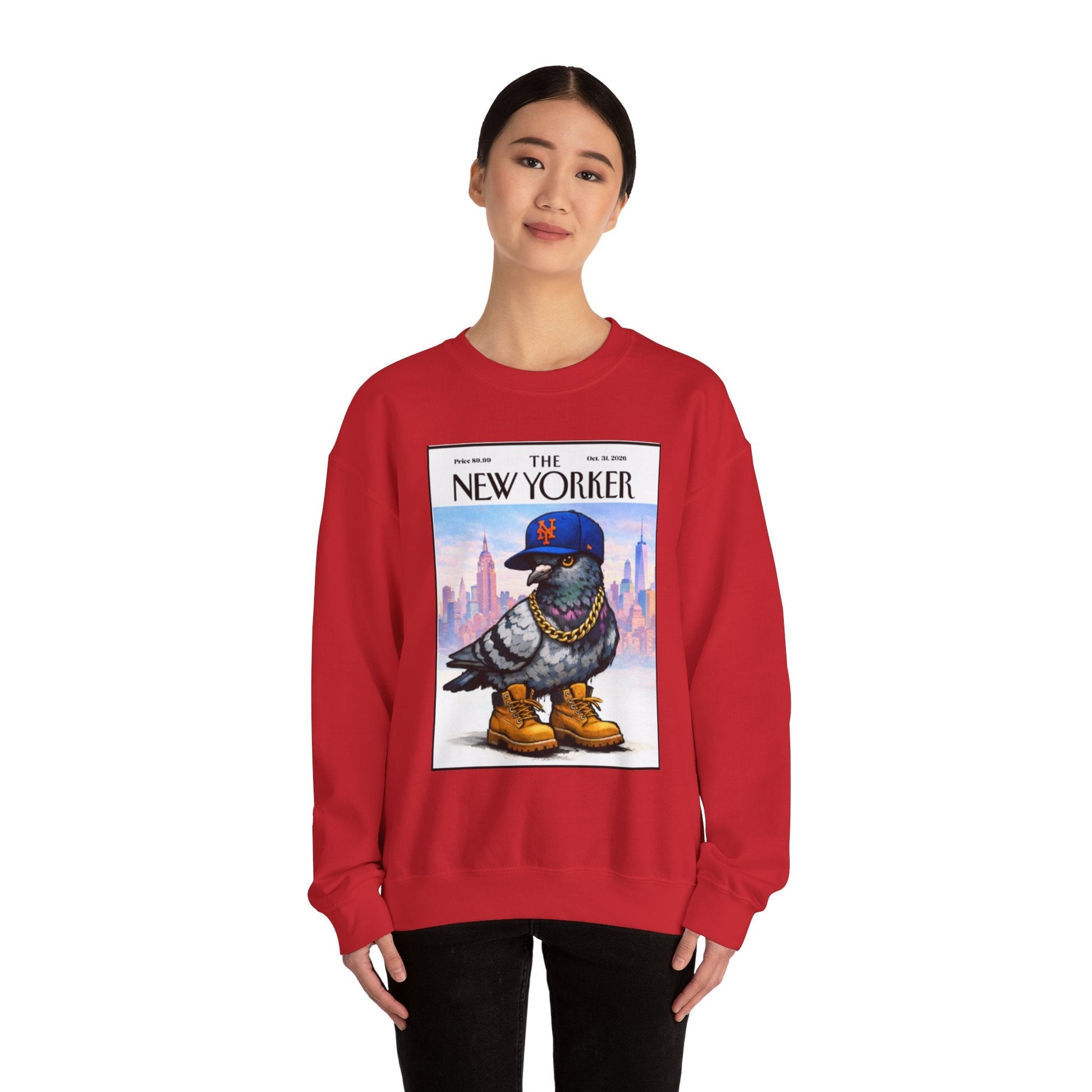 New York Pigeon Mets Crewneck Sweatshirt – NYC Street-Style Graphic