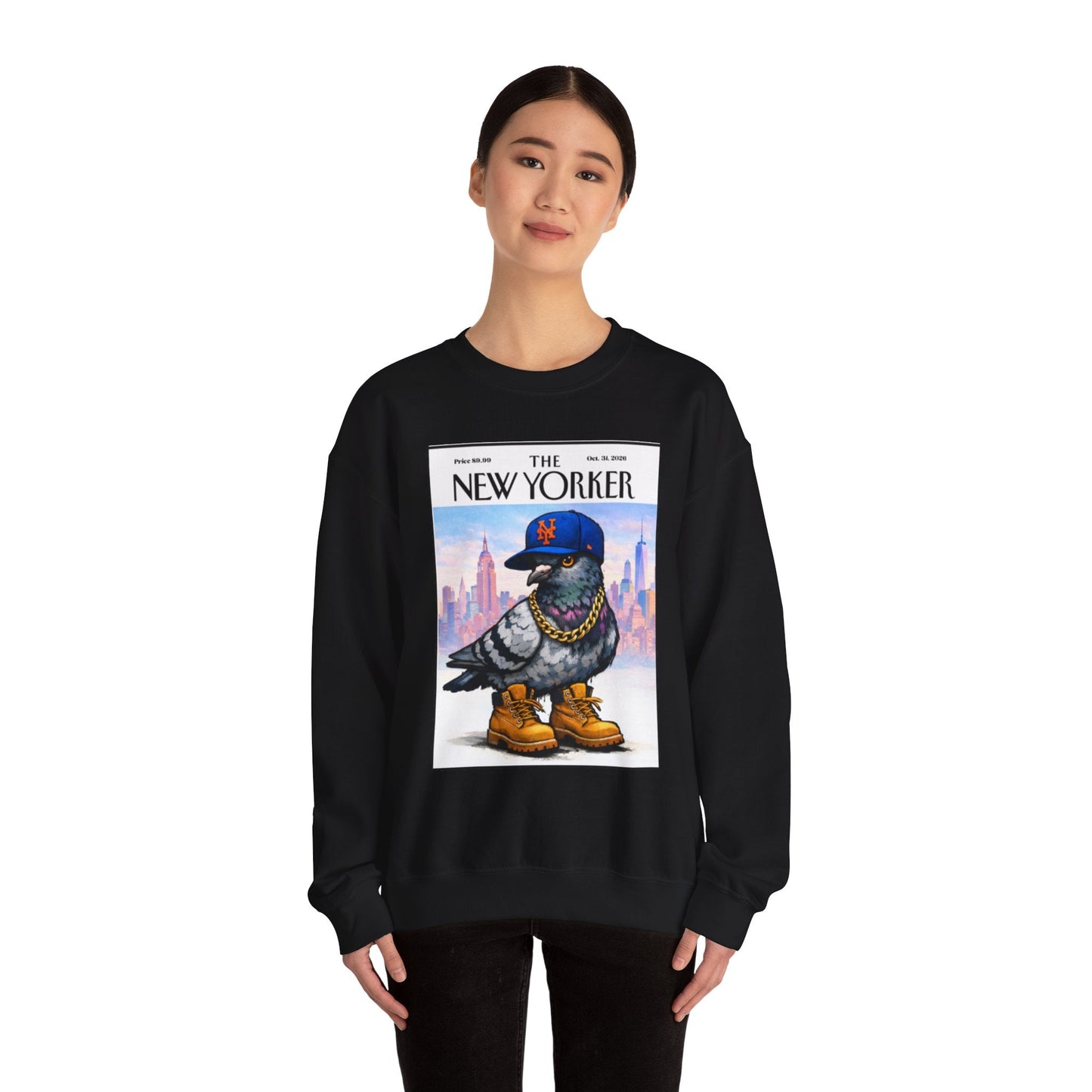 New York Pigeon Mets Crewneck Sweatshirt – NYC Street-Style Graphic