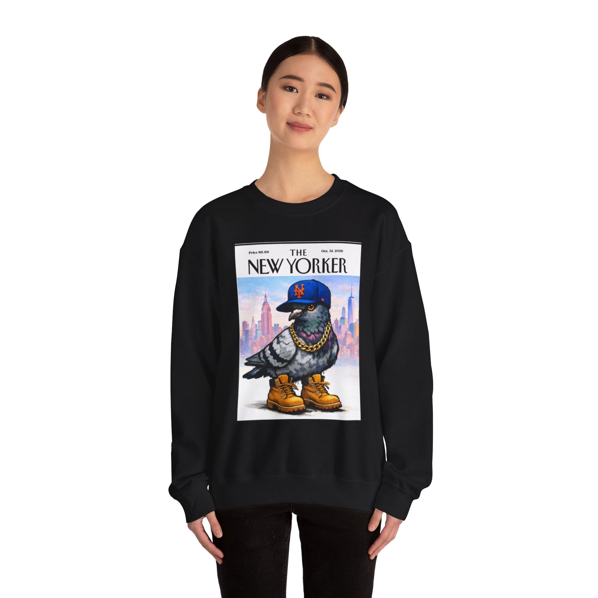 New York Pigeon Mets Crewneck Sweatshirt – NYC Street-Style Graphic
