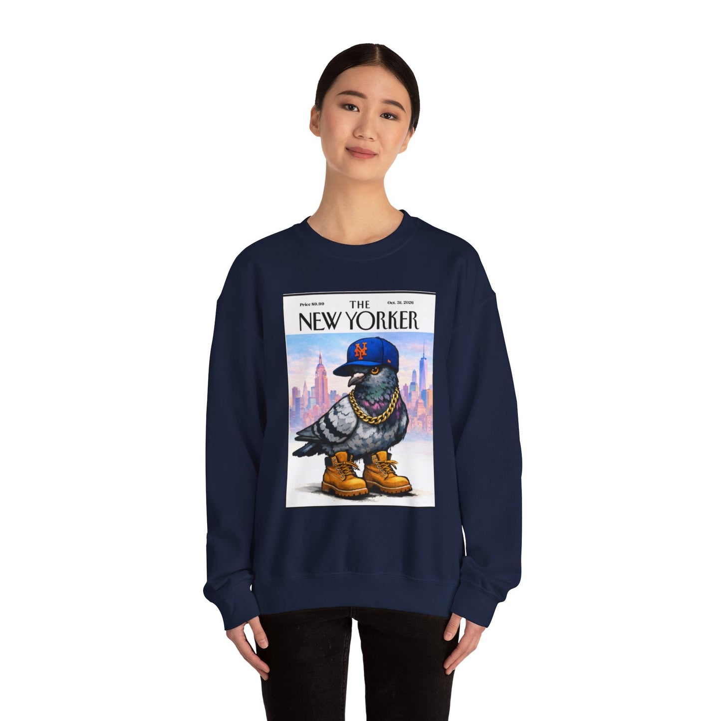 New York Pigeon Mets Crewneck Sweatshirt – NYC Street-Style Graphic