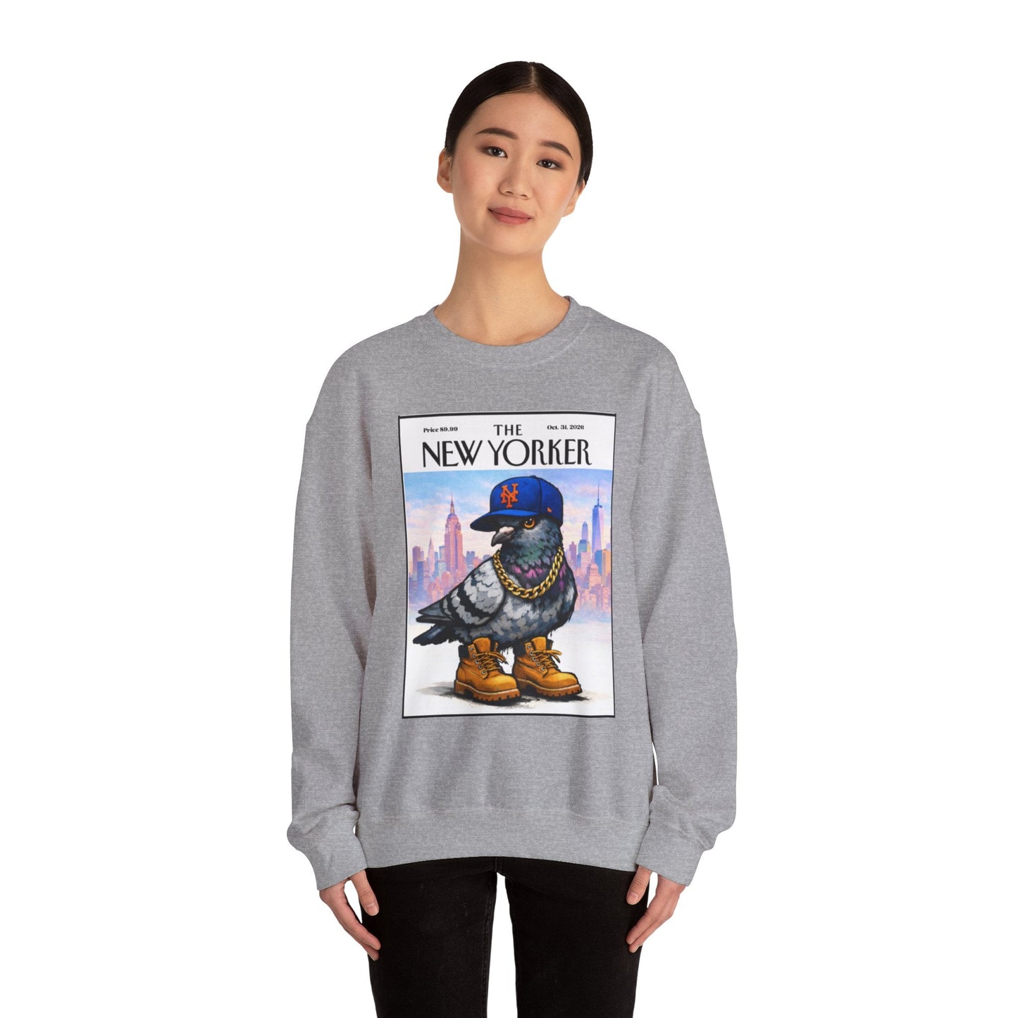 New York Pigeon Mets Crewneck Sweatshirt – NYC Street-Style Graphic