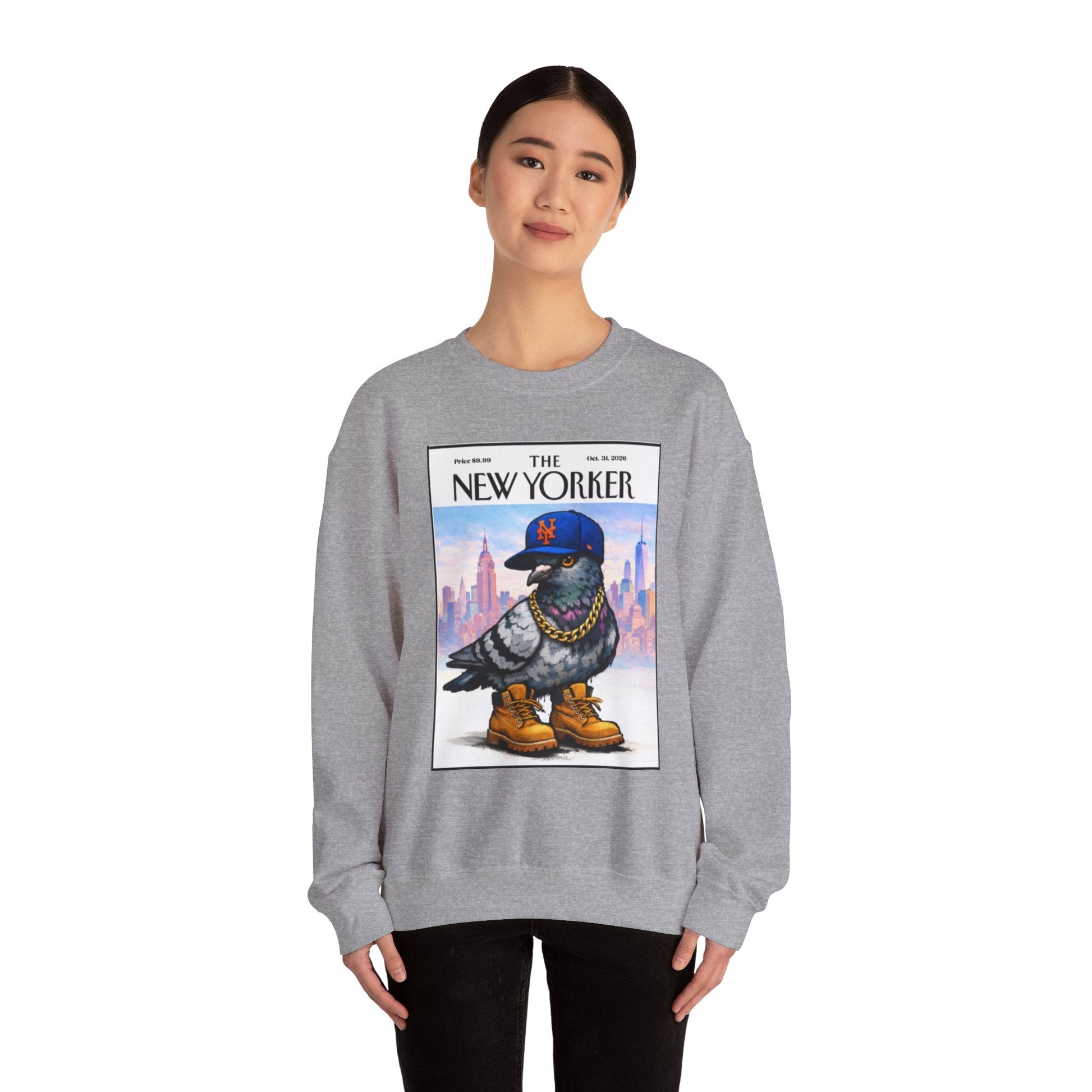 New York Pigeon Mets Crewneck Sweatshirt – NYC Street-Style Graphic