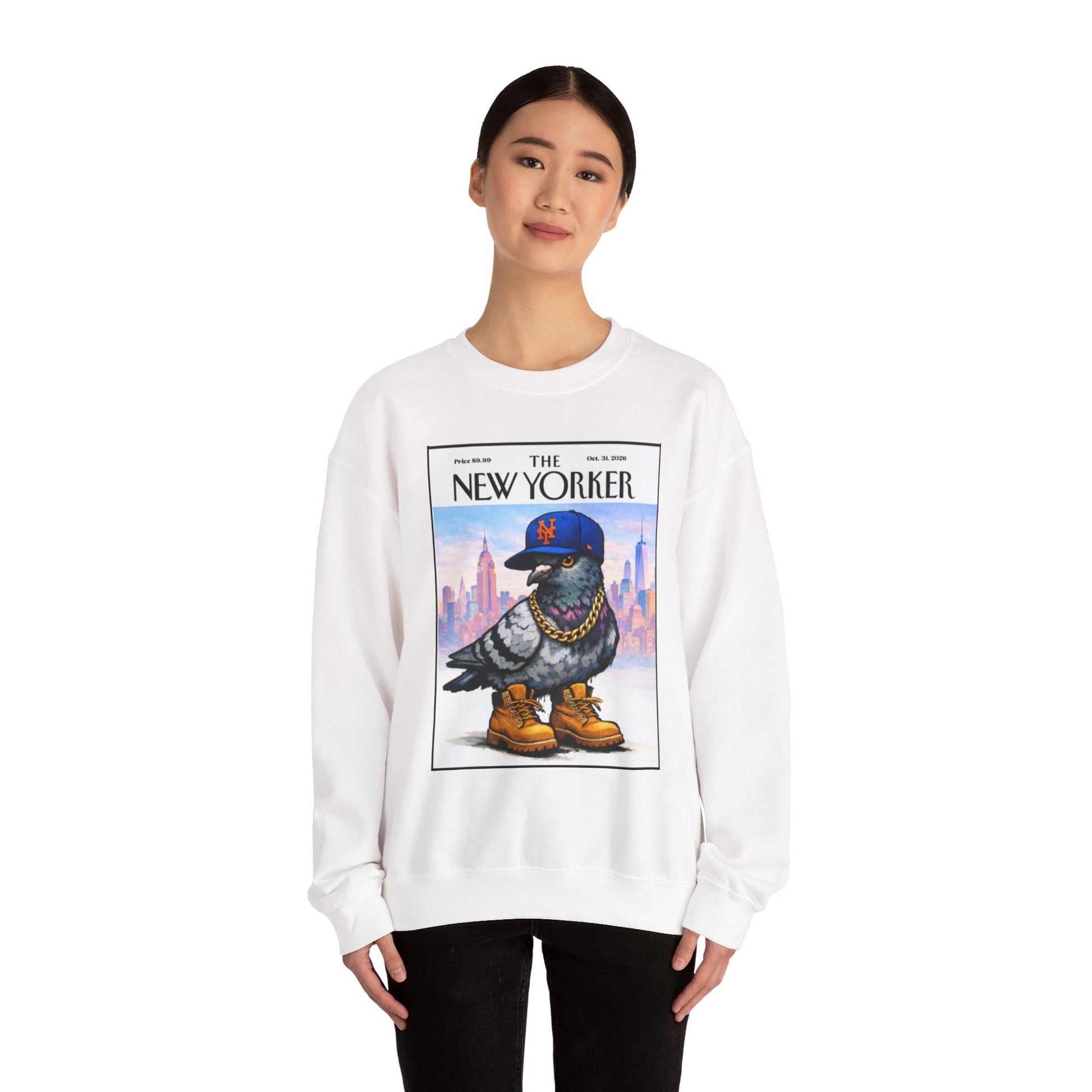 New York Pigeon Mets Crewneck Sweatshirt – NYC Street-Style Graphic