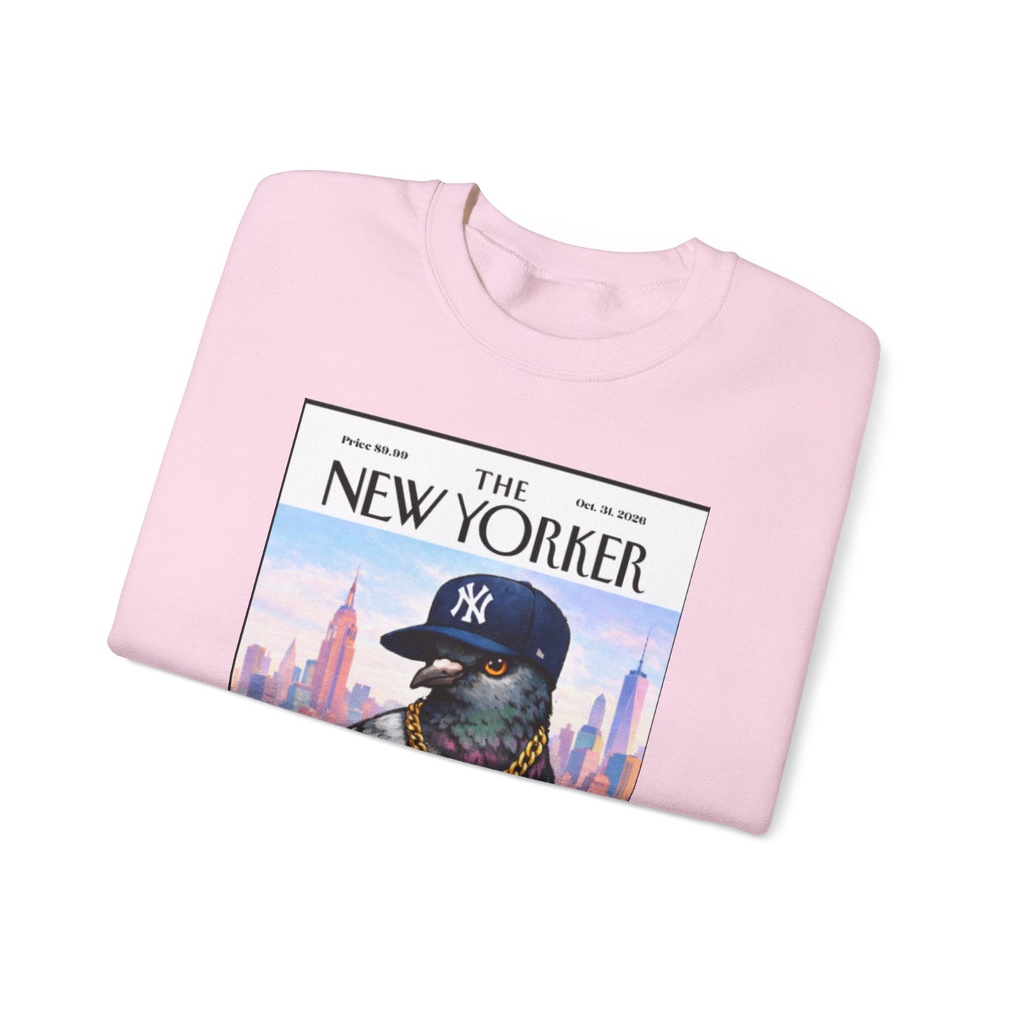 New York Pigeon Yankee Hat Crewneck Sweatshirt – NYC Street-Style Graphic