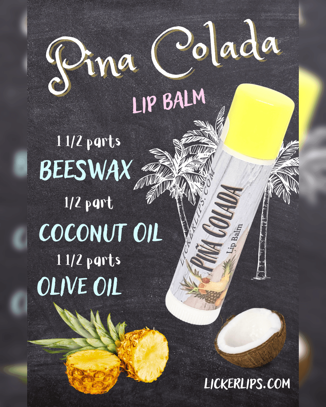 #Natural nut free lip balm# - #Lick 'er Lips Lip Balm#Piña Colada Lip Balm